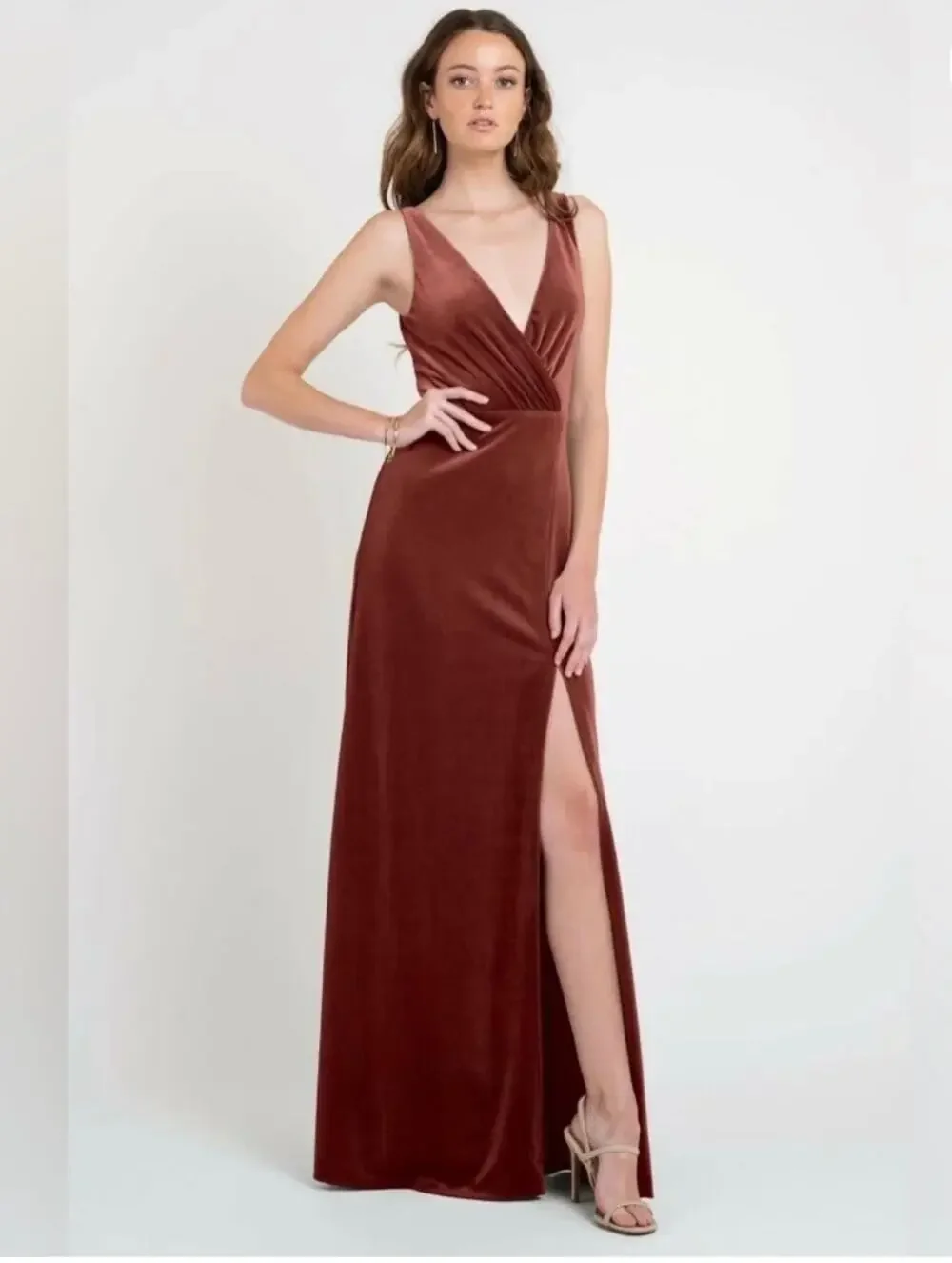 velvet bridesmaid dresses jenny yoo Jenny Yoo Collection Velvet Full Length Bridesmaid Dress Gown Womens Size 2 NWT